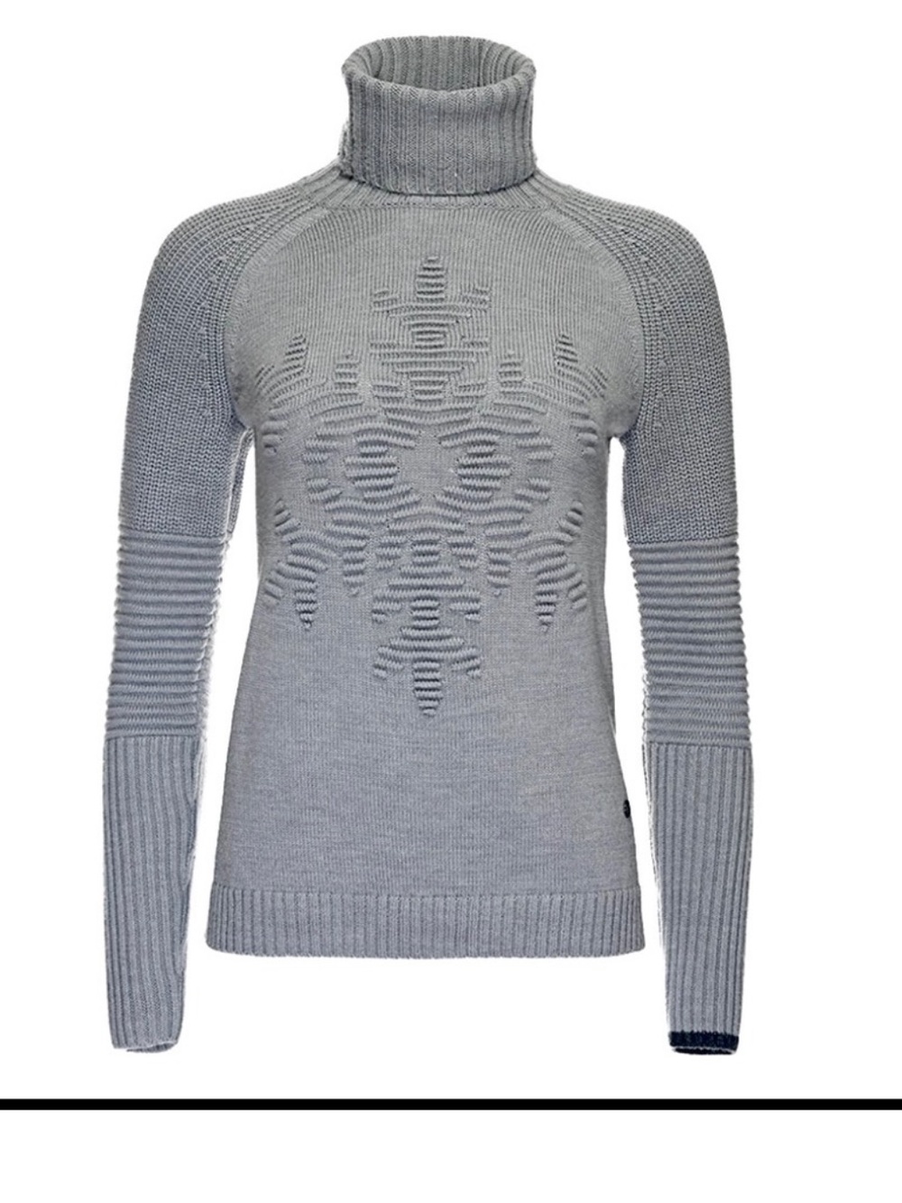Bogner-Fire & Ice Gisa Turtleneck Sweater. Small. Wool blend. Gray snowflake.